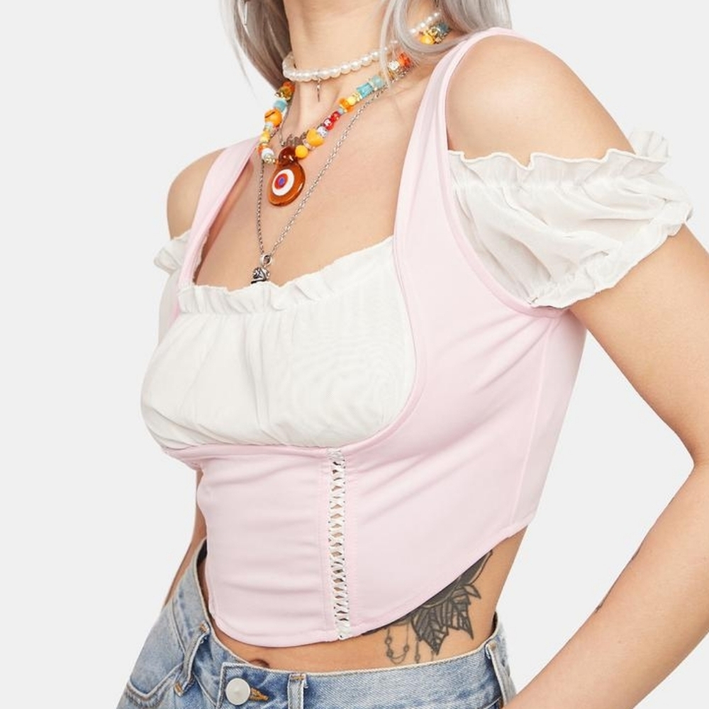 Baby Shoulda Coulda Corset Crop Top DOLLS KILL